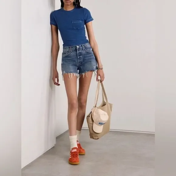 AGOLDE Parker denim shorts in dark wash - Picture 5 of 15